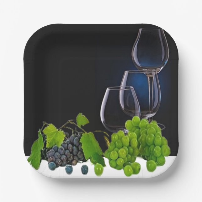 Wine Glasses Paper Plates (Front)