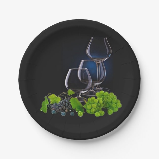 Wine Glasses  Paper Plates (Front)