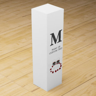 Wine Glasses & Petals Monogram Script Gift Box