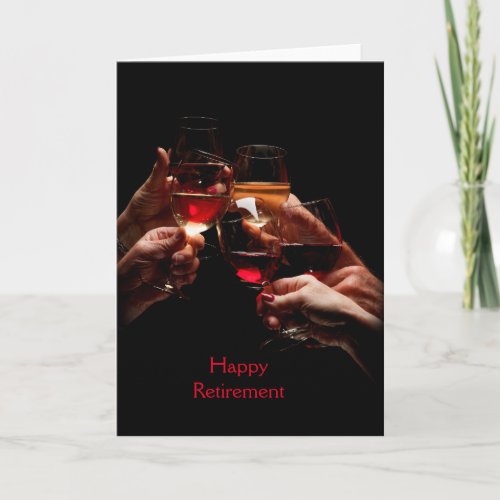 Wine Glasses Retirement Greeting Card