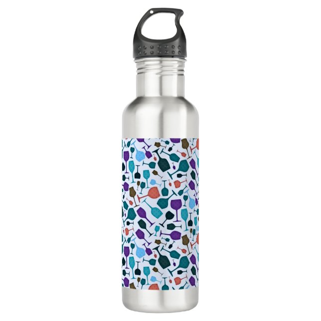 Wine Glasses! Stainless Steel Water Bottle (Front)