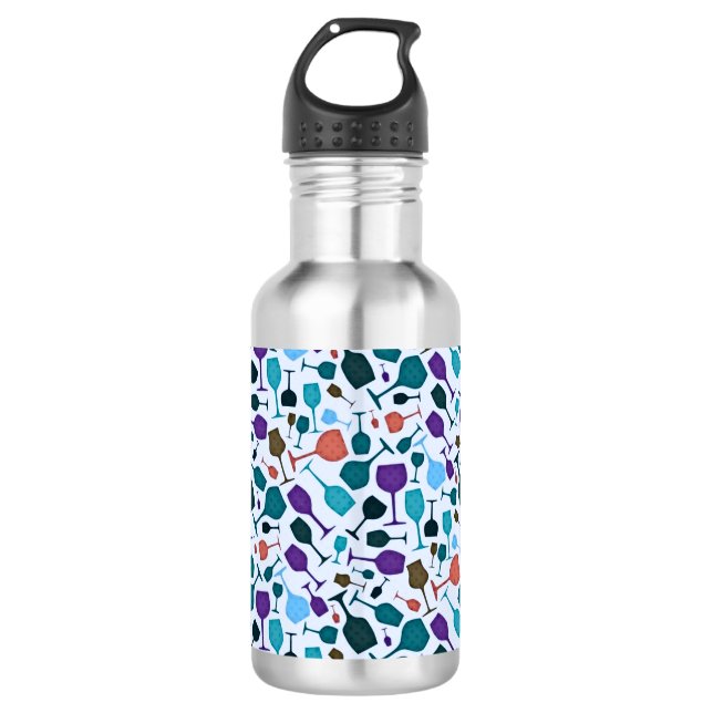 Wine Glasses! Stainless Steel Water Bottle (Front)