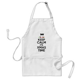 Wine Glasses & Stars - Keep Calm its Xmas Time Adult Apron