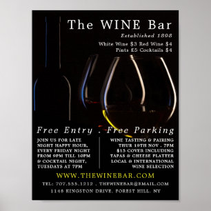 Wine Glasses, Wine Bar/Winery Advertising Poster
