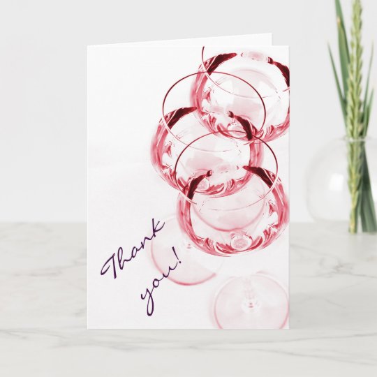 Wine glasses wine themed thank you card | Zazzle.com