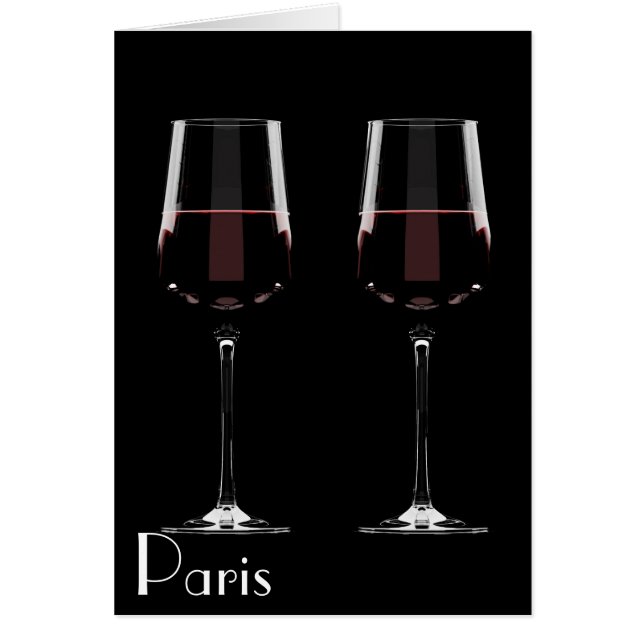 Wine glasses with red wine on black cards (Front)