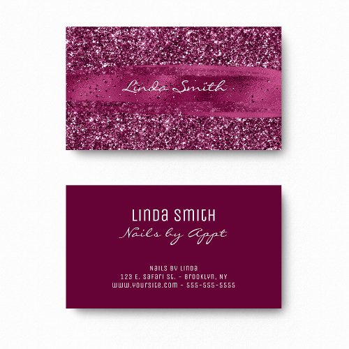 Wine Glitter and Brush Stroke Business Card