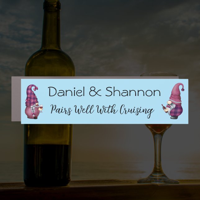 Wine Gnomes Pairs Well With Cruising Cruise Door  Car Magnet (Wine lover? Pair this cute cruise door magnet with your next sailing.)