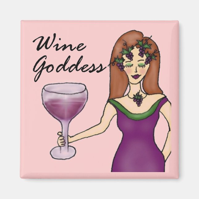 Wine Goddess Divinely Pink Magnet (Front)