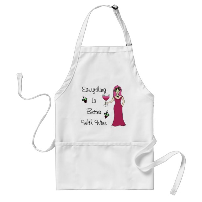 Wine Goddess Simply Divine "Better With Wine" Adult Apron (Front)