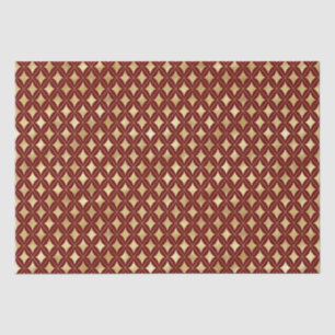 Wine & Gold Carnival Harlequin Pattern Tissue Paper