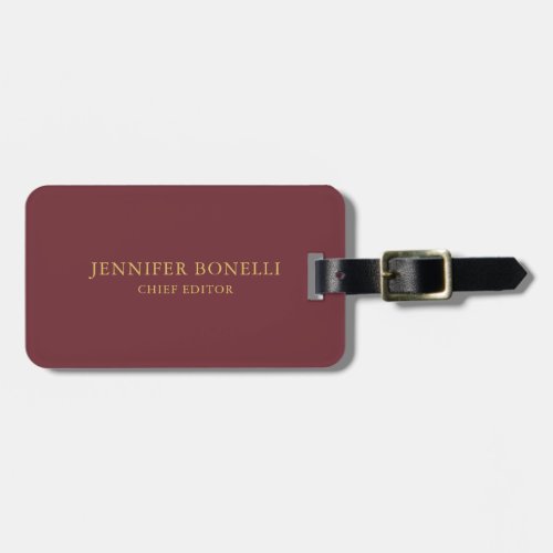 Wine  Gold Color Professional Trendy Modern Plain Luggage Tag