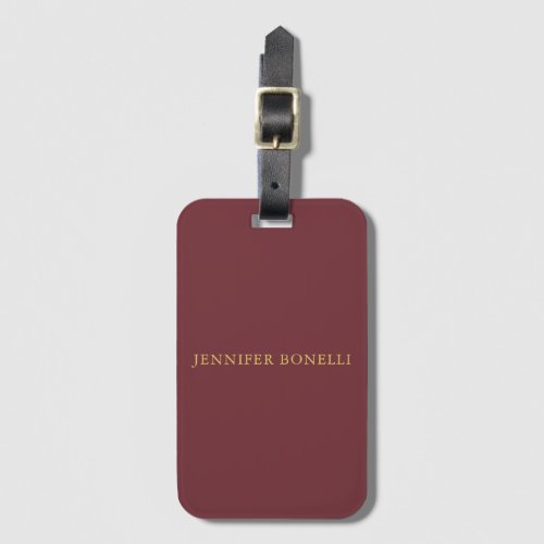 Wine  Gold Color Professional Trendy Modern Plain Luggage Tag