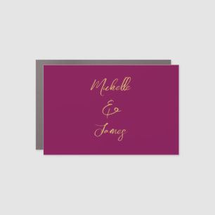 Wine & Gold Colors Professional Trendy Modern Car Magnet