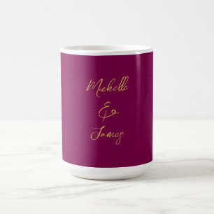Wine & Gold Colors Professional Trendy Modern Coffee Mug