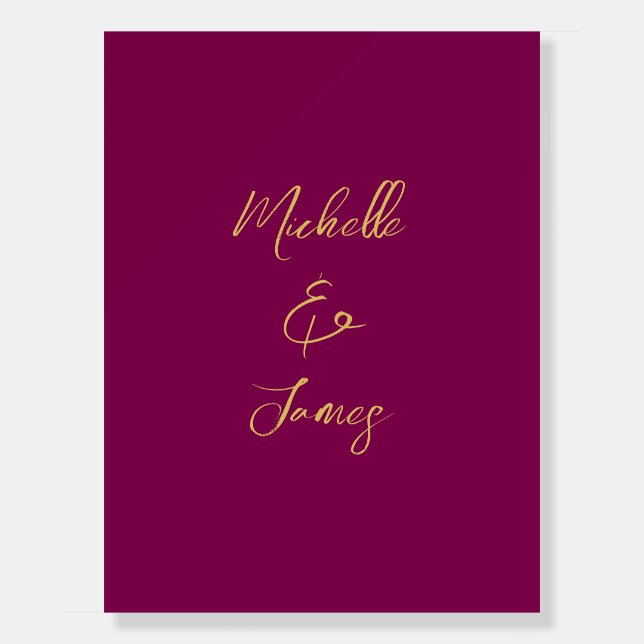Wine & Gold Colors Professional Trendy Modern Foam Board (Front)