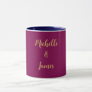 Wine & Gold Colors Professional Trendy Modern Mug