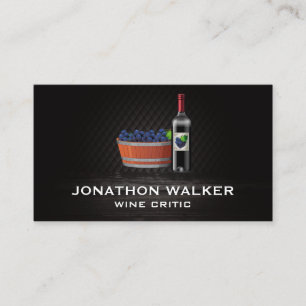 Wine Grapes and a Bottle of Wine Business Card