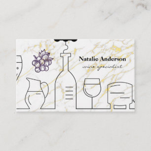 Wine Grapes and Containers   Marble Business Card