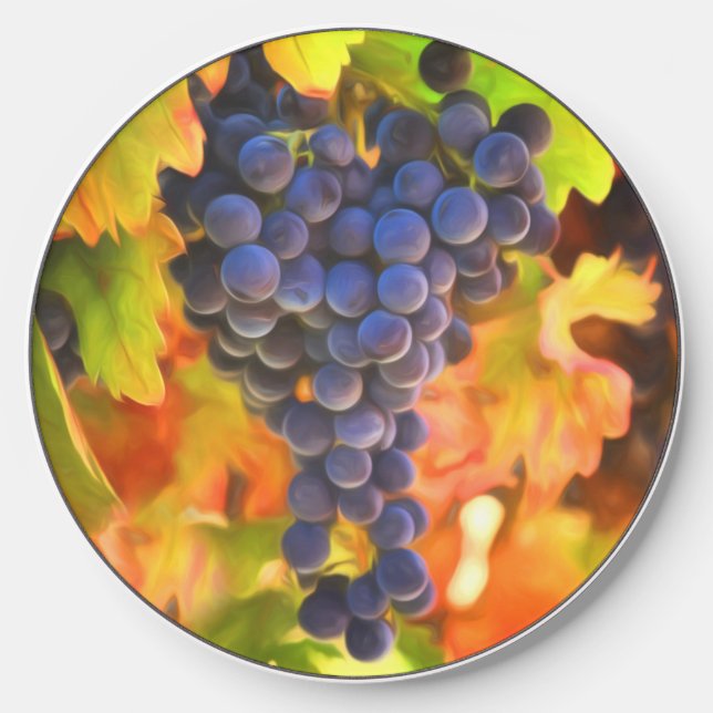 Wine Grapes Autumn Vineyard Wireless Charger (Front)