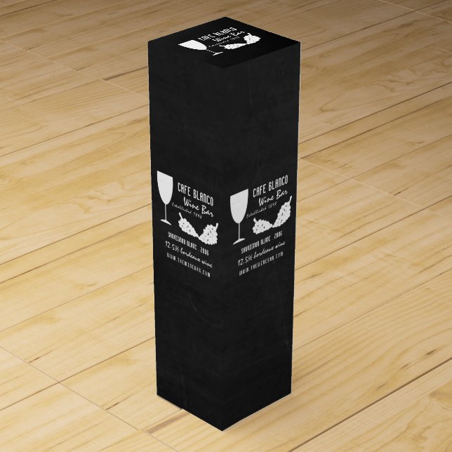 Wine & Grapes, Chalkboard Wine Bar/Winery Wine Box (Front)