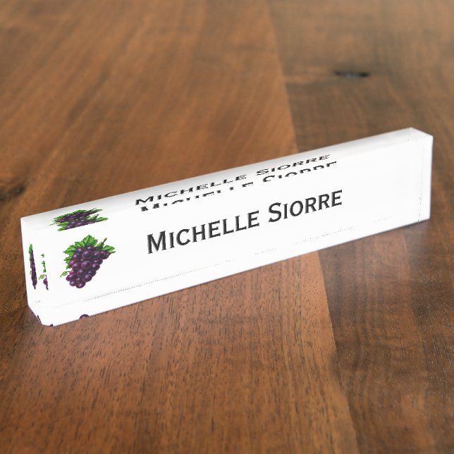 Wine Grapes Desk Name Plate (Side)