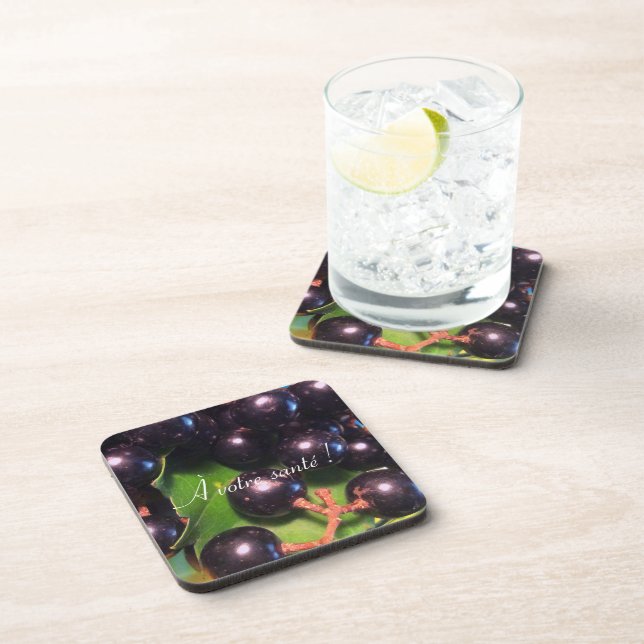 Wine Grapes Drink Coaster (Right Side)