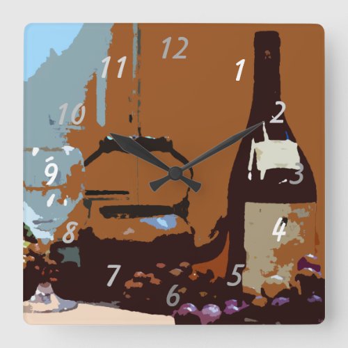 Wine Grapes Elegant Modern Kitchen Clocks
