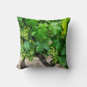 Wine Grapes Growing, France Throw Pillow