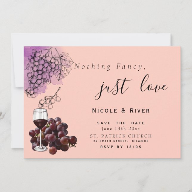 Wine & grapes invitation  (Front)