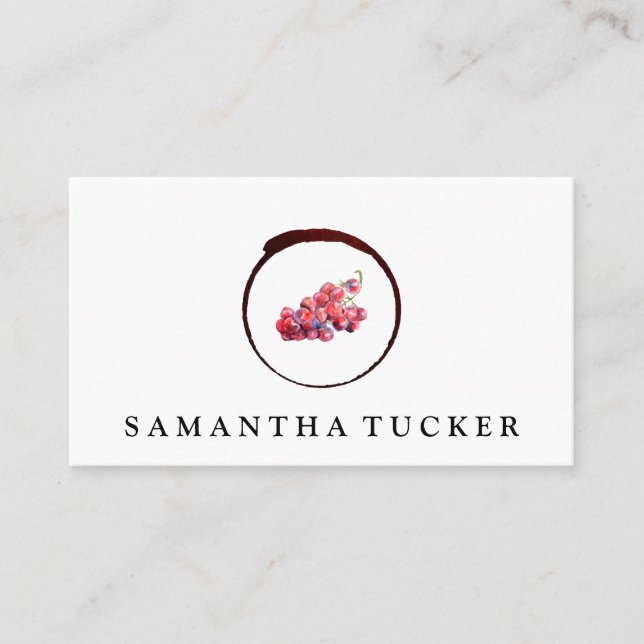 Wine Grapes Logo Business Card (Front)