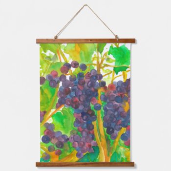 Wine Grapes On The Vine Watercolor Hanging Tapestry by CountryGarden at Zazzle