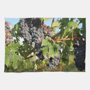 Wine Grapes On Vine Kitchen Towel