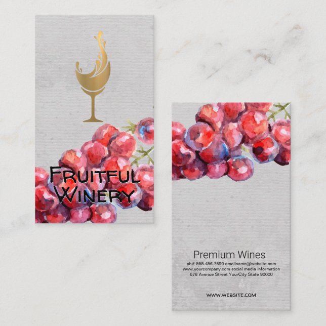 Wine Grapes on Vine | Sommelier Business Card (Front/Back)