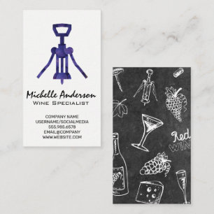Wine Grapes Opener Business Card
