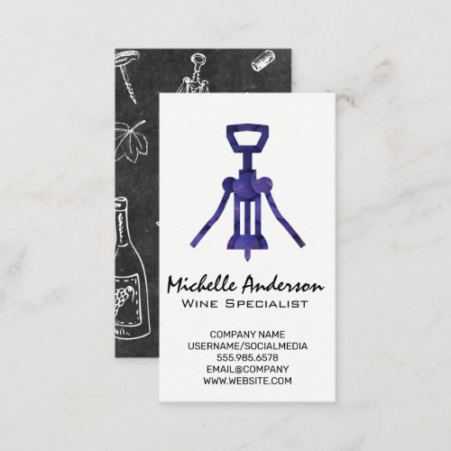 Wine Grapes Opener Business Card