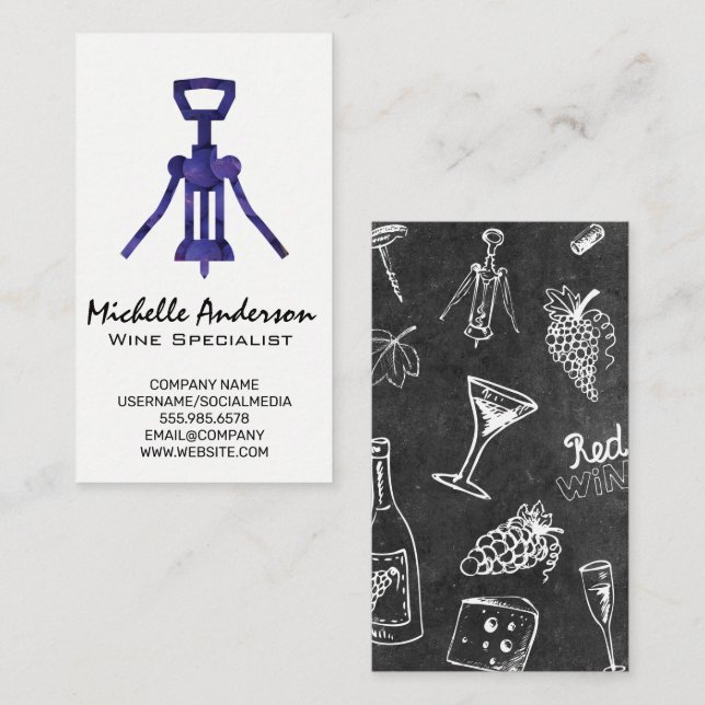 Wine Grapes Opener Business Card (Front/Back)