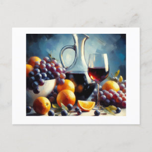 Wine Grapes Oranges, Postcard