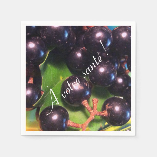 Wine Grapes Paper Napkins (Front)