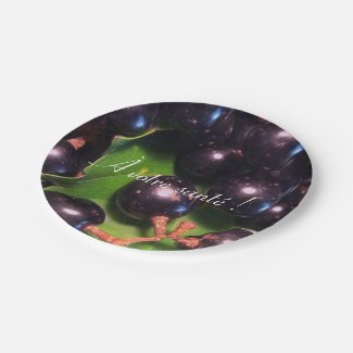 Wine Grapes Paper Plate
