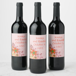 Wine Grapes Personalized Flowers Orange Label
