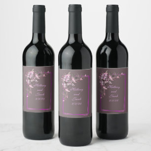 Wine Grapes Personalized Flowers Red White Label