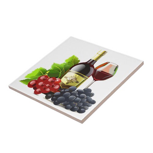 Wine Grapes Print Tile