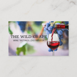 Wine Grapes Red Wine Pour Business Card