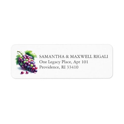 Wine Grapes Return Address Labels