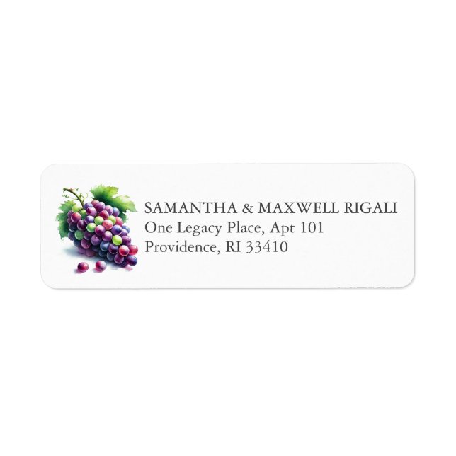 Wine Grapes Return Address Labels (Front)