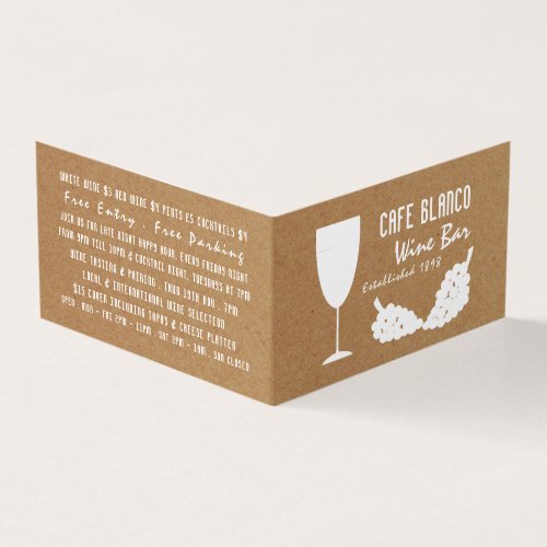 Wine  Grapes Rustic Wine BarWinery Detailed Business Card