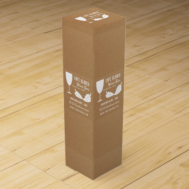 Wine & Grapes, Rustic Wine Bar/Winery Wine Box (Front)