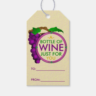 Wine Grapes Theme Gift Favor Bottle Hang Gift Tags