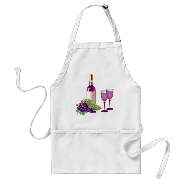 Wine & Grapes Toast Adult Apron (Front)